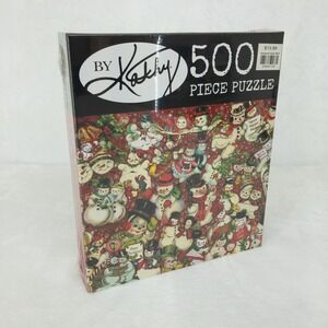 Primitives by Kathy Snowy Friends Jigsaw Puzzle 500 Piece Red Vintage Style